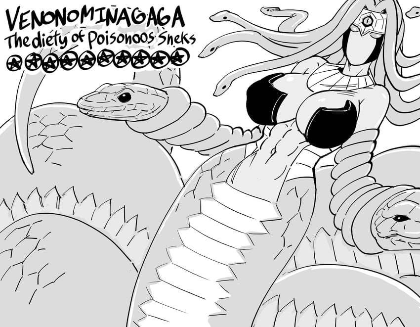 vennominaga the deity of poisonous snakes (yu-gi-oh!) drawn by bb_(baalbuddy)