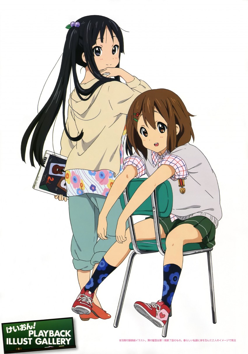 akiyama mio and hirasawa yui (k-on!) drawn by kadowaki_miku