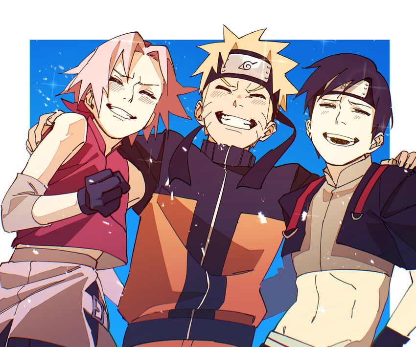haruno sakura, uzumaki naruto, and sai (naruto and 1 more) drawn by pnpk_1013