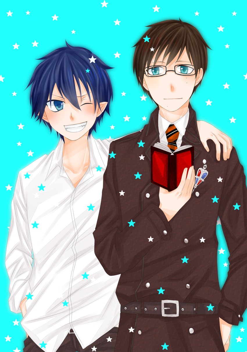okumura rin and okumura yukio (ao no exorcist) drawn by kimisika
