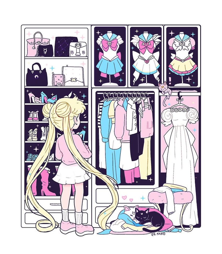 tsukino usagi, sailor moon, princess serenity, luna, super sailor moon, and 3 more (bishoujo senshi sailor moon and 2 more) drawn by mamobot