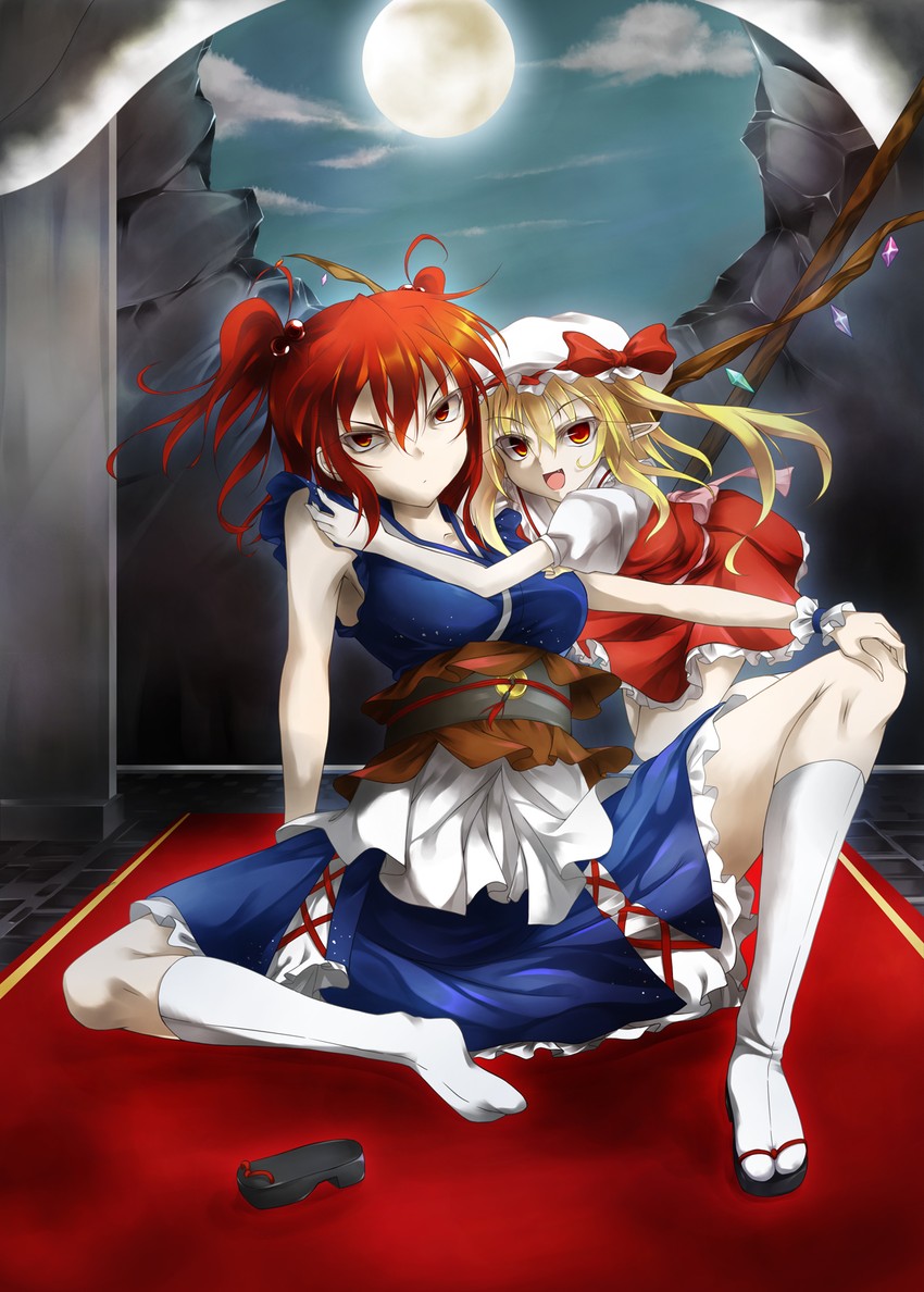 flandre scarlet and onozuka komachi (touhou) drawn by fuyuno_taka