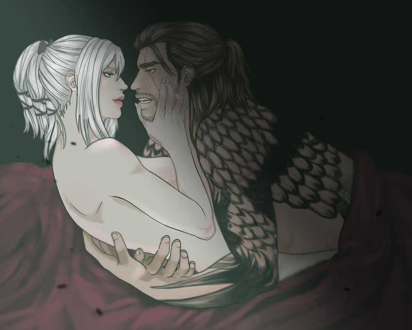 gladiolus amicitia and aranea highwind (final fantasy and 1 more) drawn by voaleine