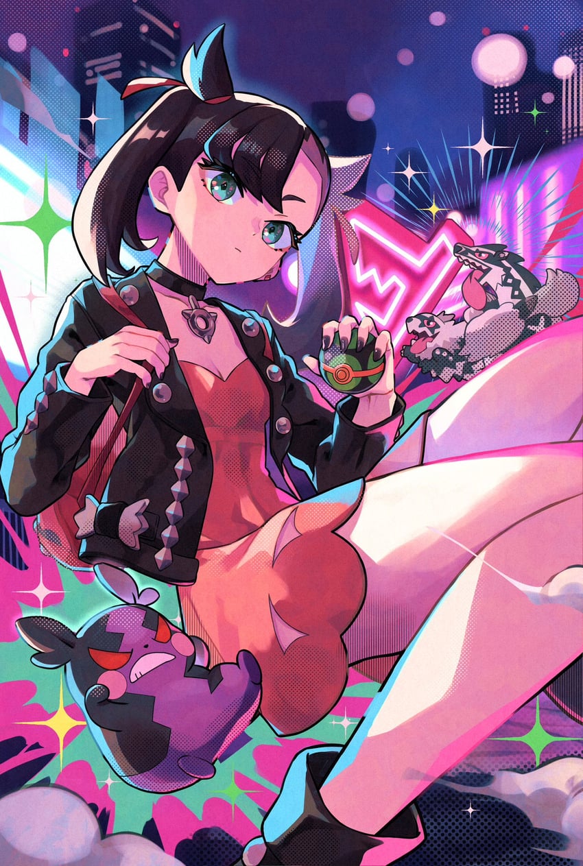 marnie, morpeko, obstagoon, and galarian zigzagoon (pokemon and 1 more) drawn by rainys_bill