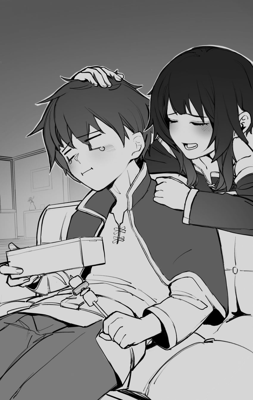 megumin and satou kazuma (kono subarashii sekai ni shukufuku wo!) drawn by cloud_nine_(798392138)