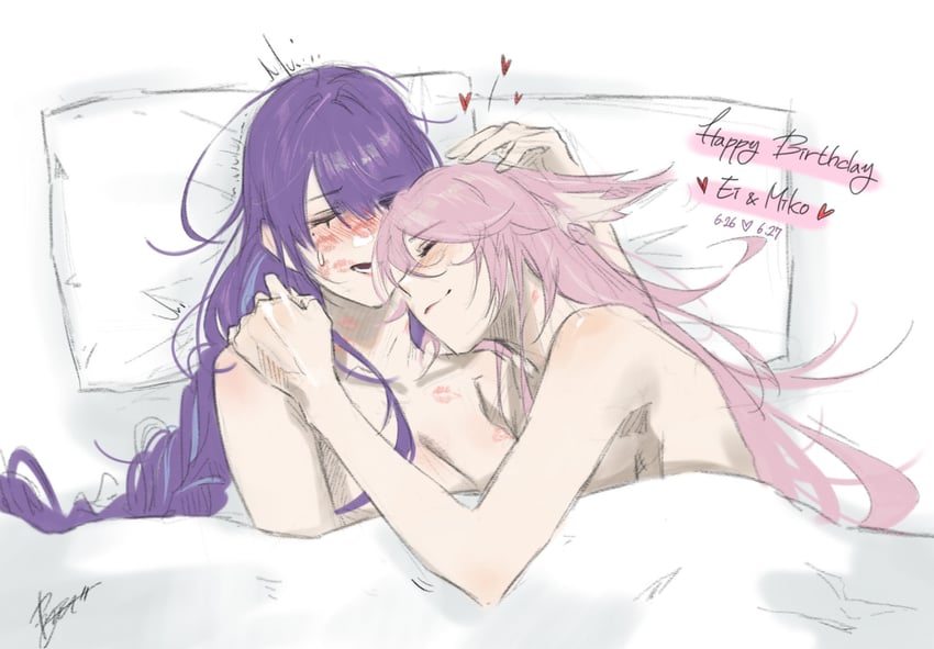 raiden shogun and yae miko (genshin impact) drawn by choryu_ofteyvat