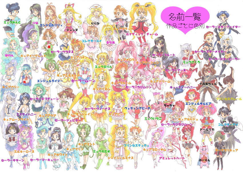 tsukino usagi, sailor moon, mizuno ami, houjou hibiki, aino minako, and 111 more (precure and 26 more) drawn by tokikyo