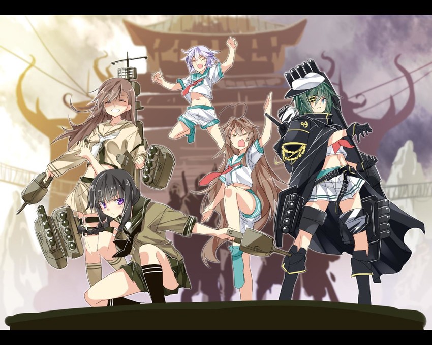 kitakami, ooi, kiso, kuma, tama, and 2 more (kantai collection and 1 more) drawn by mtu_(orewamuzituda)