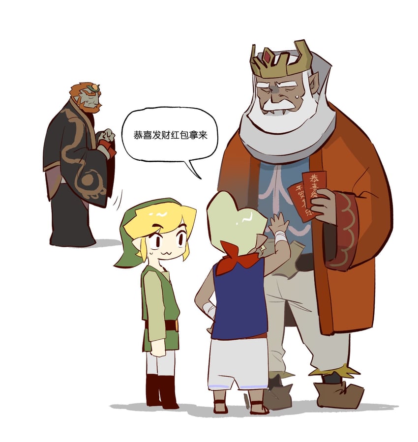 link, toon link, ganondorf, tetra, and daphnes nohansen hyrule (the legend of zelda and 1 more) drawn by senzo6700