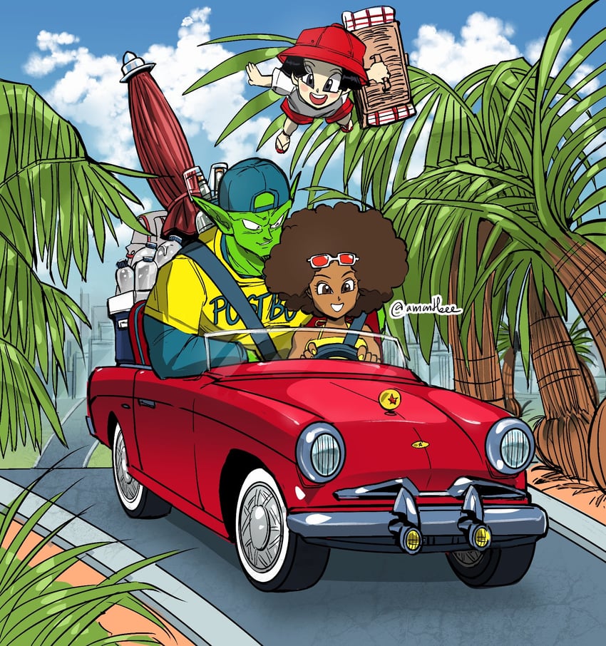 piccolo, pan, and (dragon ball and 2 more) drawn by amartbee