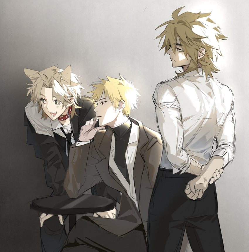 atou haruki, isoi reiji, and shinano eiji (saibou shinkyoku) drawn by linu