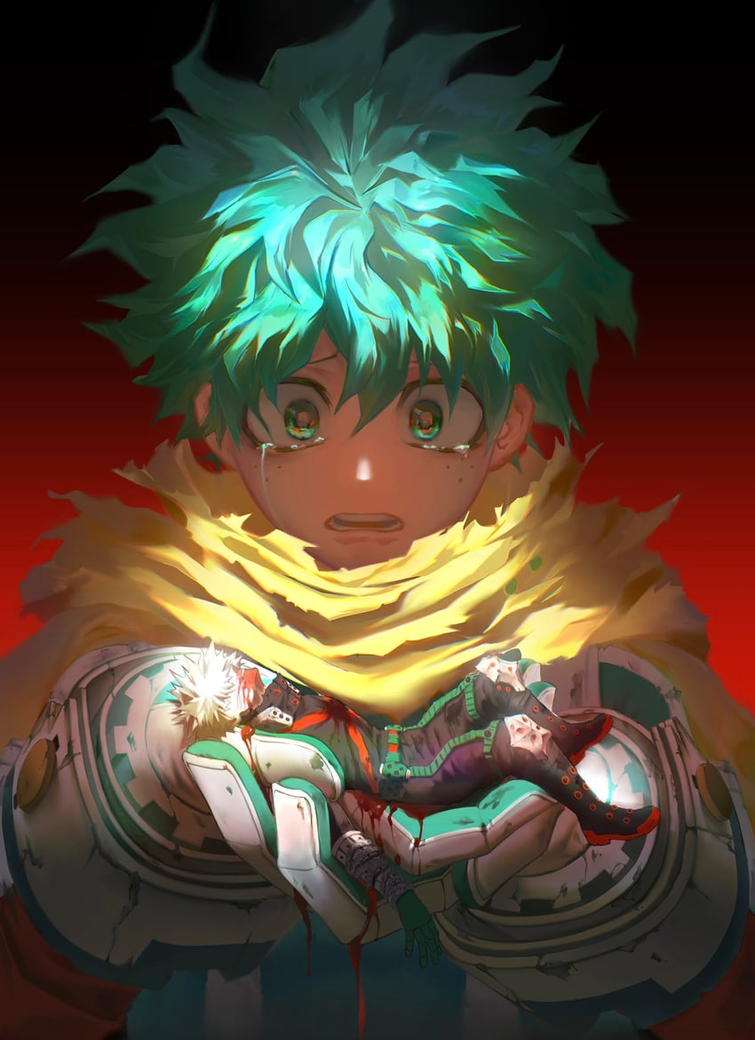 midoriya izuku and bakugou katsuki (boku no hero academia) drawn by ykkiyo