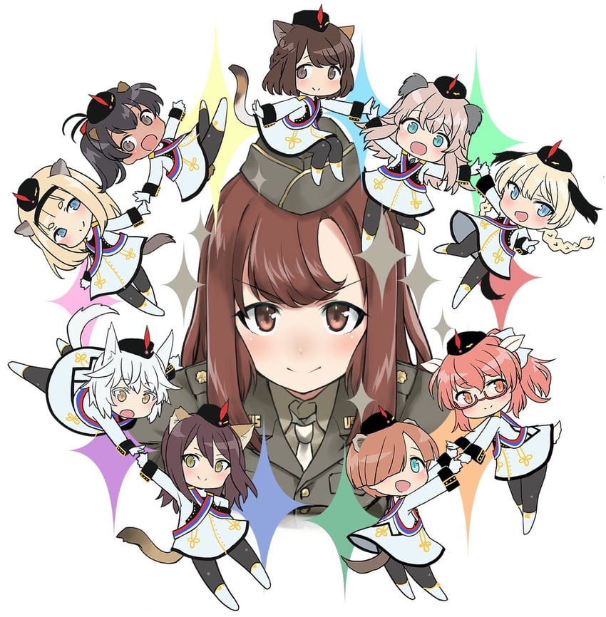 manaia matawhaura hato, virginia robertson, lyudmila andreyevna ruslanova, shibuya inori, maria magdalena dietrich, and 5 more (world witches series and 1 more) drawn by aohashi_ame