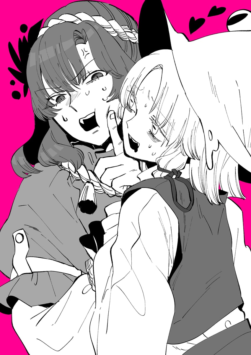 moriya suwako and yasaka kanako (touhou) drawn by whoru