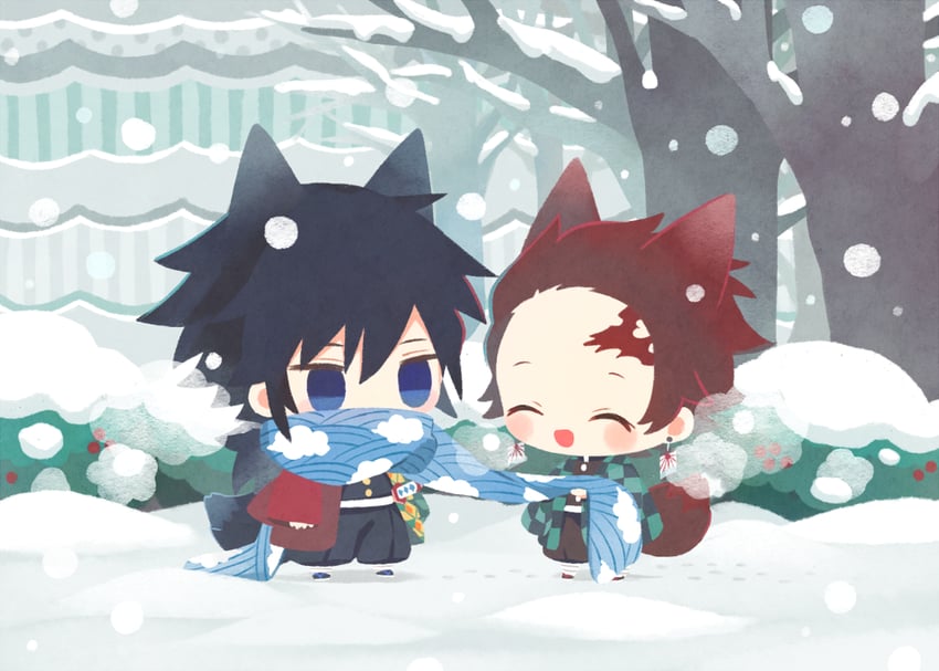 kamado tanjirou and tomioka giyuu (kimetsu no yaiba) drawn by 00tuma00