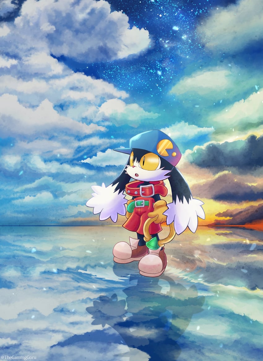 pac-man and klonoa (kaze no klonoa) drawn by gigi-starling