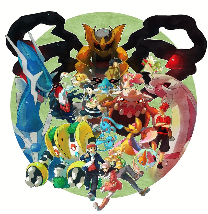 dawn, rotom, lucas, shaymin, giratina, and 15 more (pokemon and 2 more) drawn by skyloop19