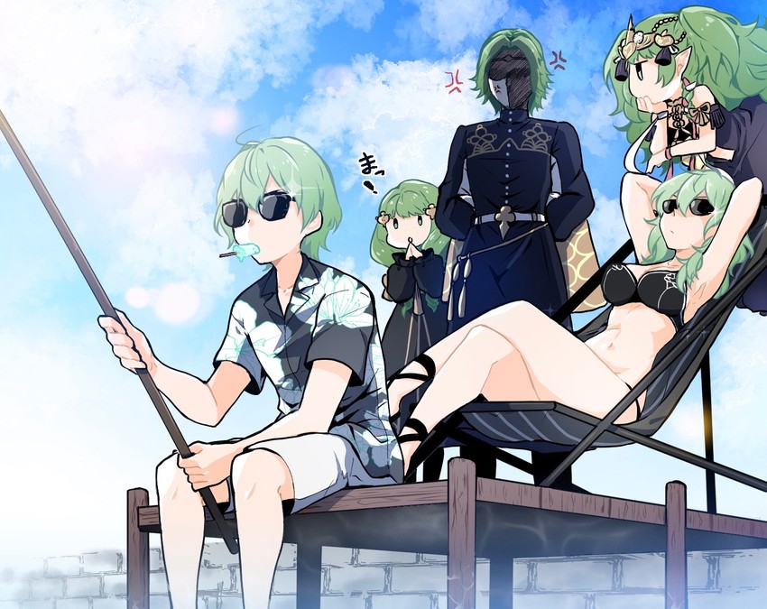 female byleth, sothis, male byleth, flayn, and seteth (fire emblem and 1 more) drawn by ijiro_suika