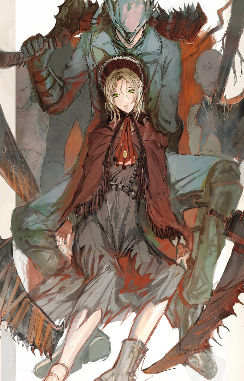 hunter and plain doll (bloodborne) drawn by guri_otoko