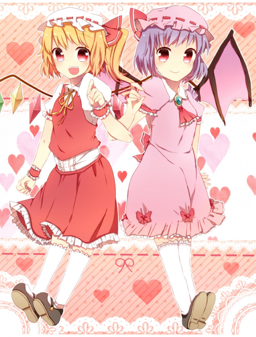 remilia scarlet and flandre scarlet (touhou) drawn by ao_ringo