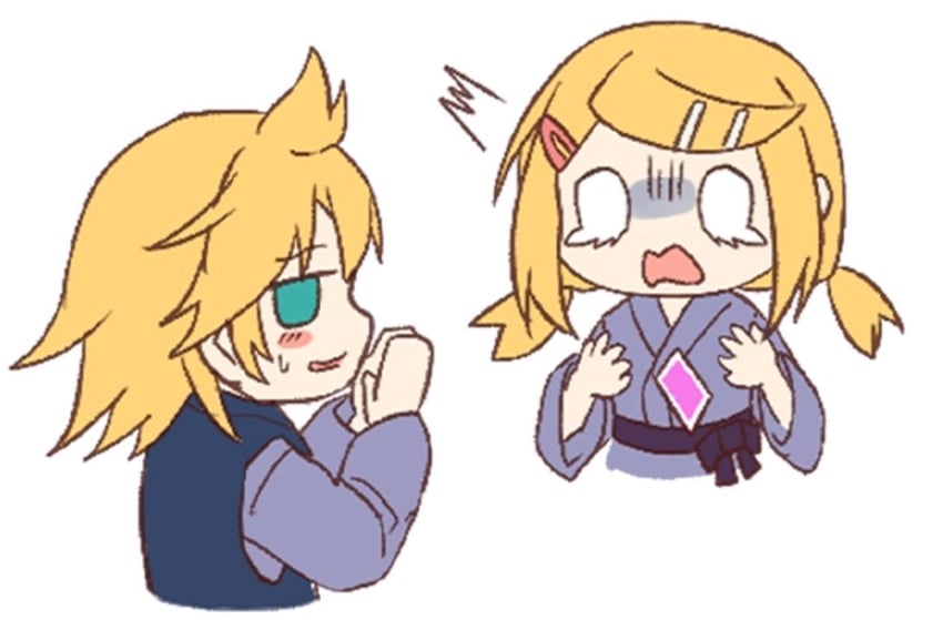 kagamine rin and kagamine len (vocaloid) drawn by namazakana_yeah