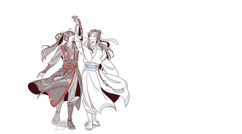 wei wuxian and lan wangji (modao zushi) drawn by 6uoou
