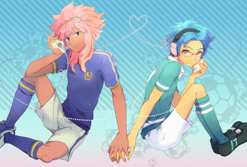 tsunami jousuke and otomura gakuya (inazuma eleven) drawn by chiroru_(chirokko)