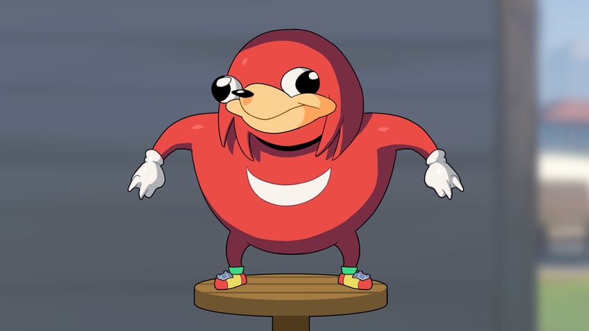 knuckles the echidna and ugandan knuckles (sonic) drawn by drunkoak