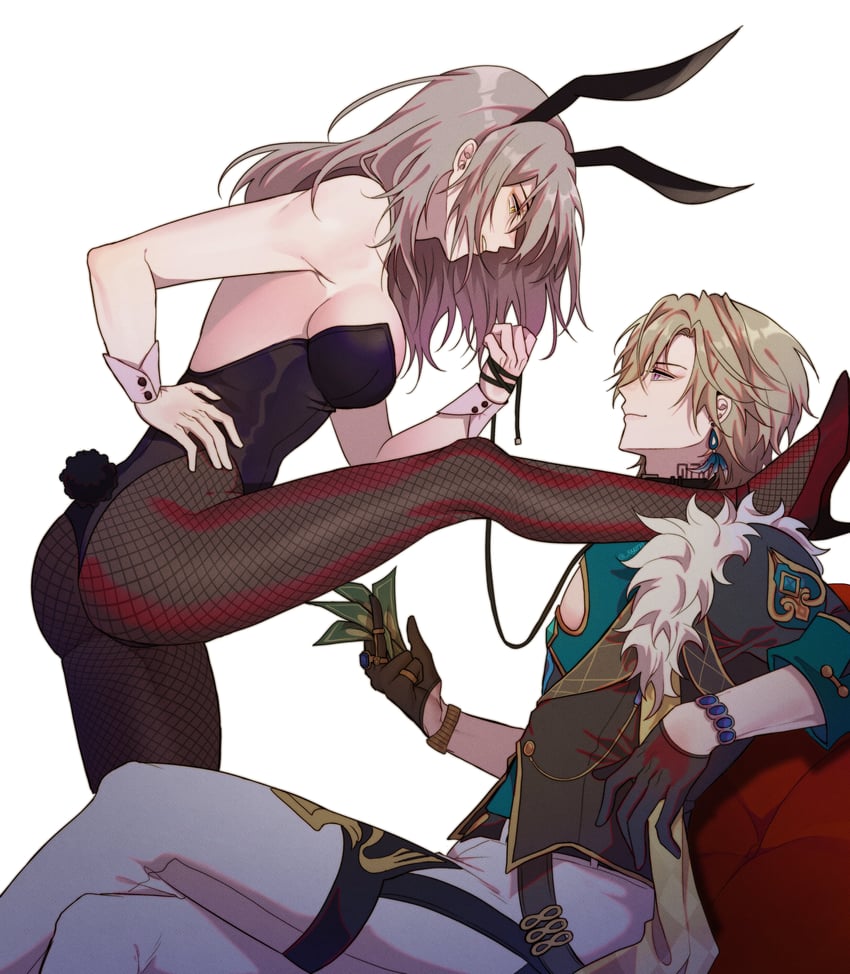 trailblazer, stelle, and aventurine (honkai and 1 more) drawn by puyurin