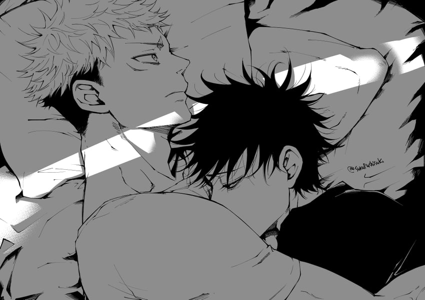 itadori yuuji and fushiguro megumi (jujutsu kaisen) drawn by youjo_(kurukuru9696)