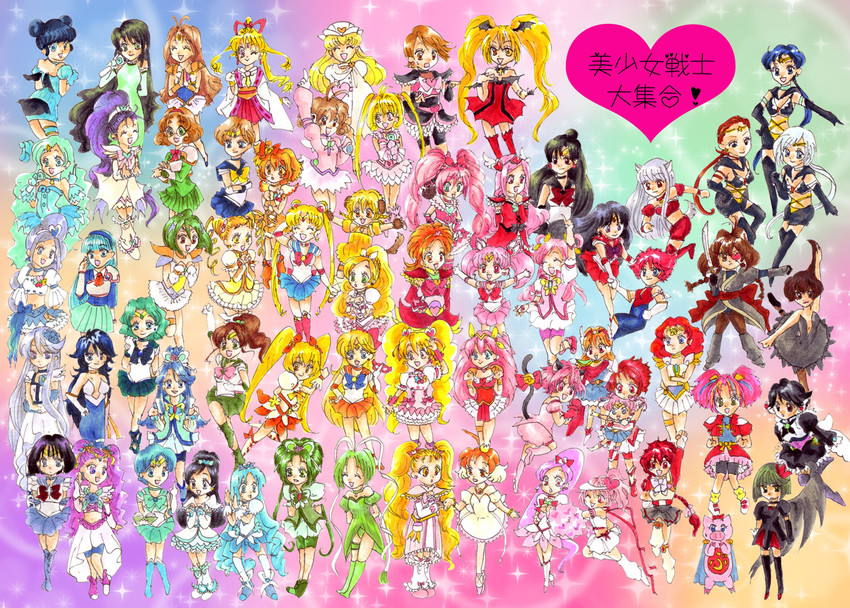 tsukino usagi, sailor moon, mizuno ami, houjou hibiki, aino minako, and 111 more (precure and 26 more) drawn by tokikyo