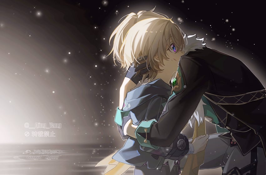 aventurine and kakavasha (honkai and 1 more) drawn by oh_qing_yang