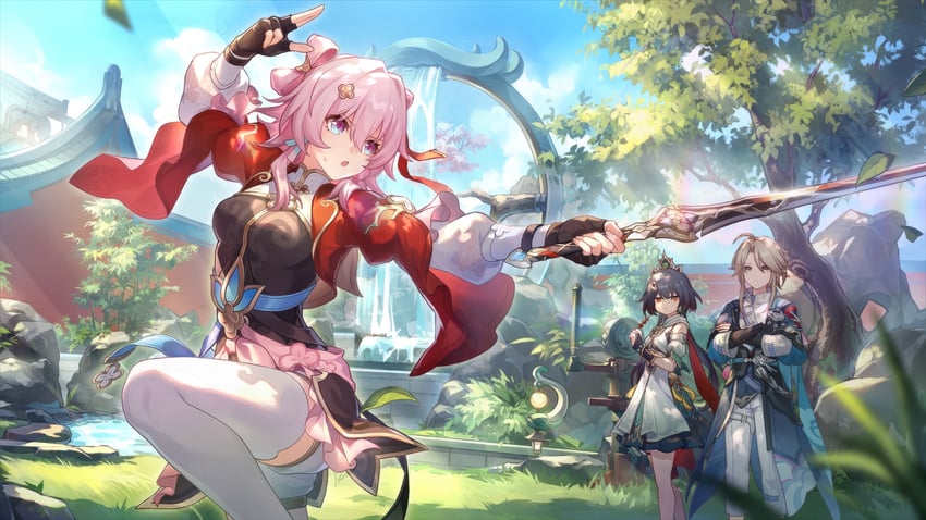 march 7th, yunli, and yanqing (honkai and 1 more)