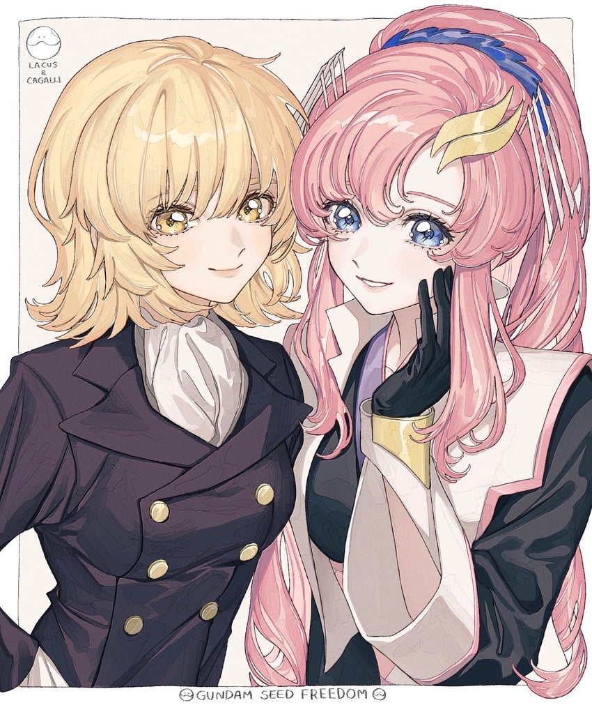haro, cagalli yula athha, and lacus clyne (gundam and 3 more) drawn by ao_(ao0_0nemu)