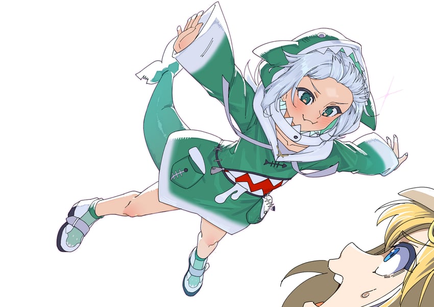 gawr gura and watson amelia (hololive and 1 more) drawn by riza23