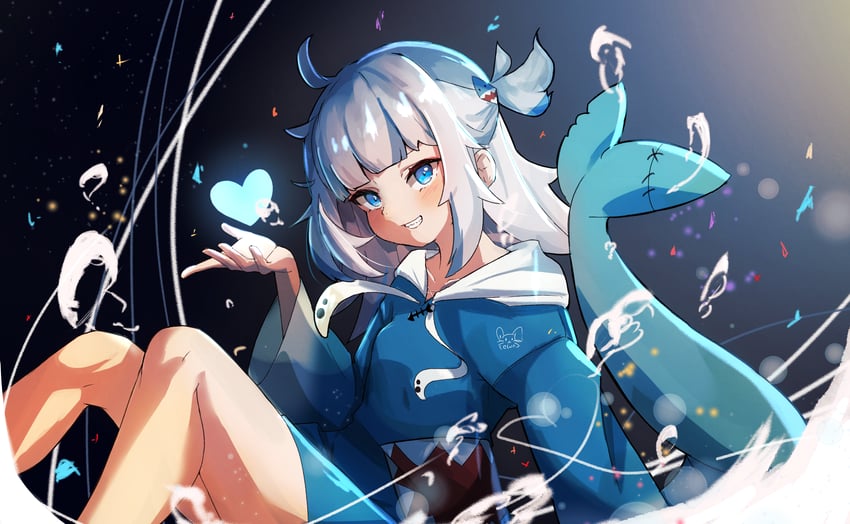 gawr gura (hololive and 1 more) drawn by elun_(elun_00)