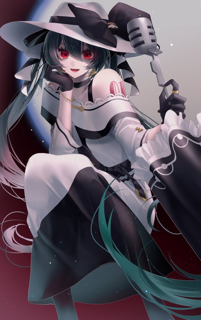 hatsune miku and dark miku (pokemon and 2 more) drawn by mari_moru