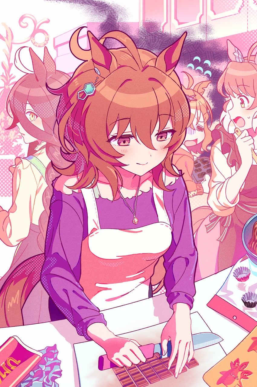 agnes tachyon, manhattan cafe, jungle pocket, dantsu flame, and kii-kun (umamusume) drawn by koushikitarou_(oisiine8931)