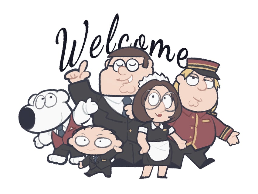 peter griffin, brian griffin, stewie griffin, meg griffin, and chris griffin (family guy) drawn by tian_niunai_hezi