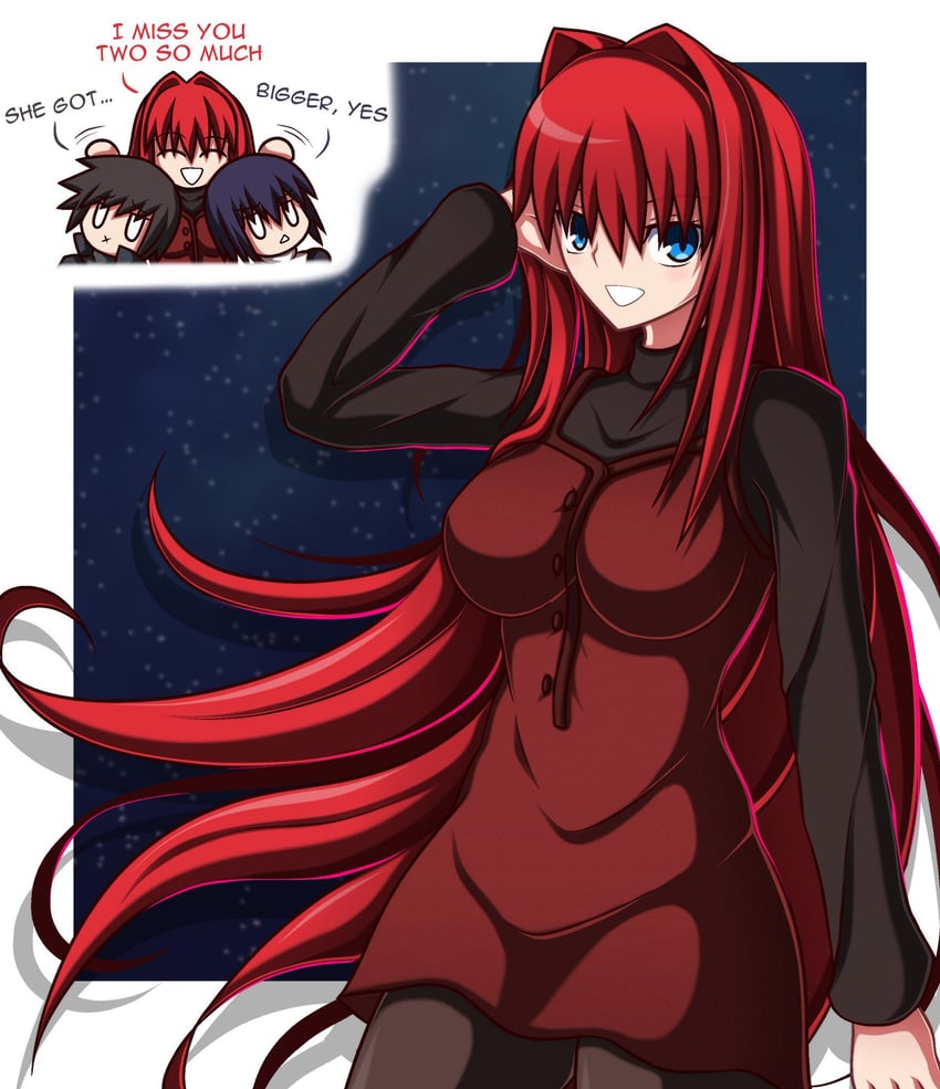 aozaki aoko, kuonji alice, and shizuki soujuurou (tsukihime and 2 more) drawn by zeon132