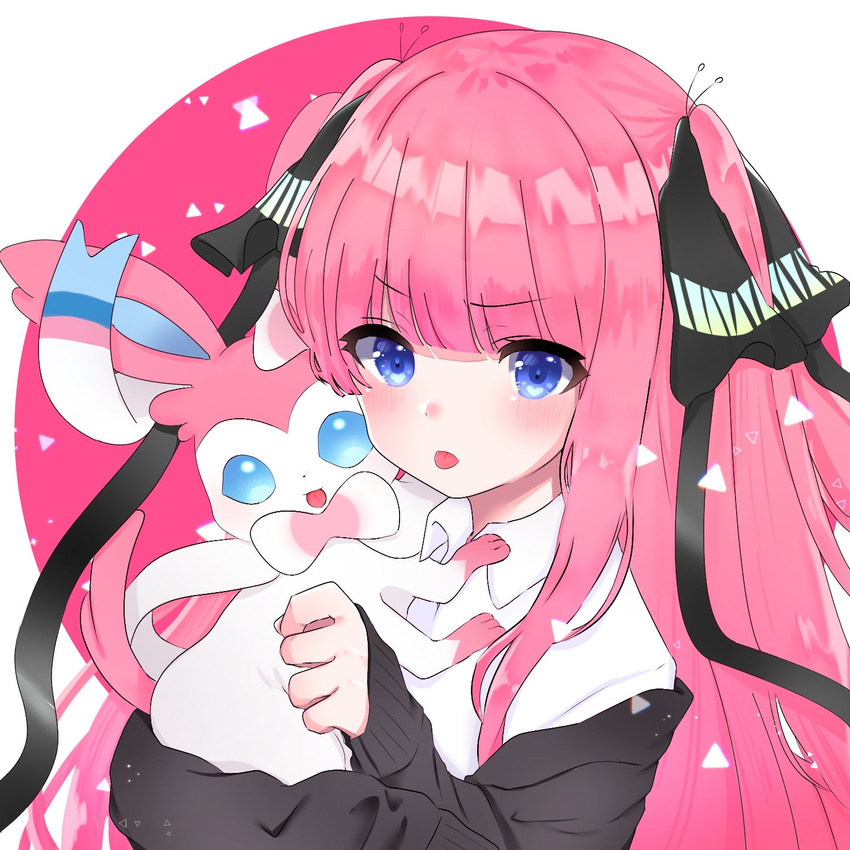 nakano nino and sylveon (pokemon and 1 more) drawn by zawanaka1120