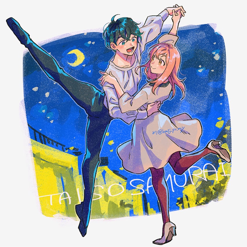 aragaki rei and leonardo (taiso samurai) drawn by yori_(cookiyoriyo)
