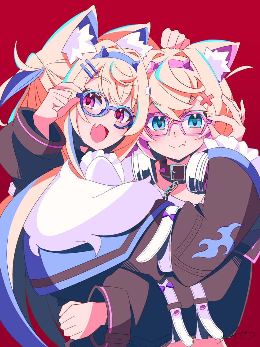 mococo abyssgard and fuwawa abyssgard (hololive and 1 more) drawn by hinata_hirune