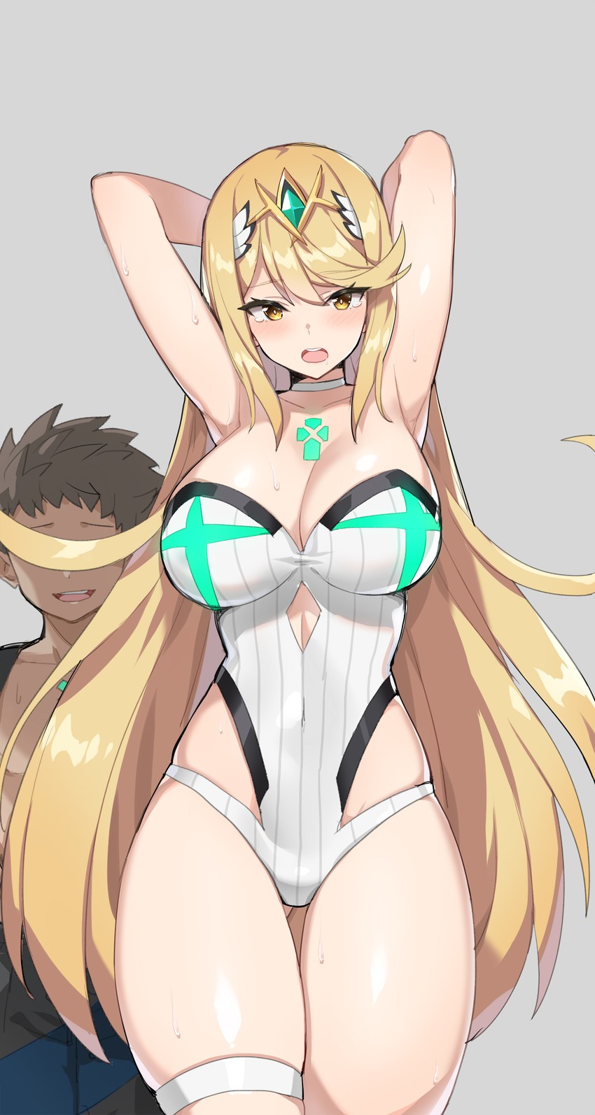 rex and mythra (xenoblade chronicles and 1 more) drawn by serin199