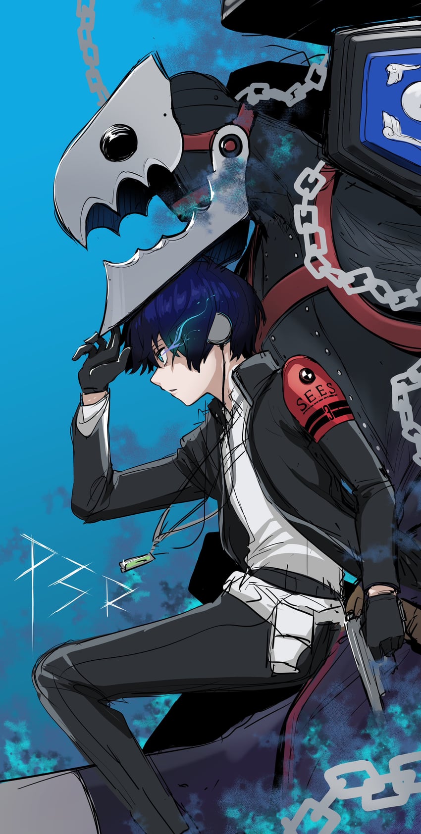 yuuki makoto and thanatos (persona and 1 more) drawn by yamato1001_1214