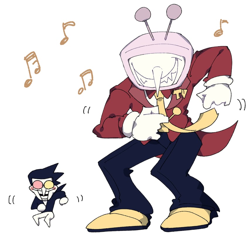 ant tenna and spamton g. spamton (deltarune) drawn by nikorashi-ka