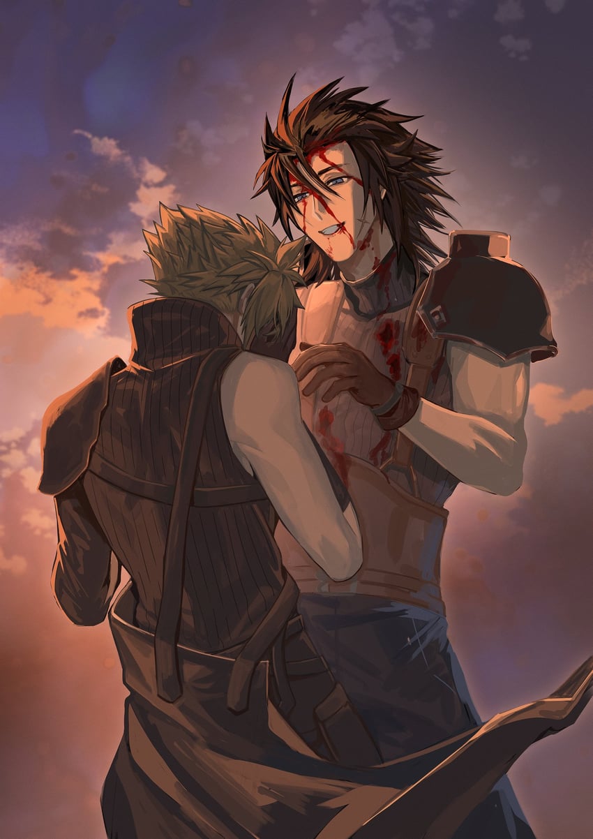 cloud strife and zack fair (final fantasy and 2 more) drawn by keiseki1