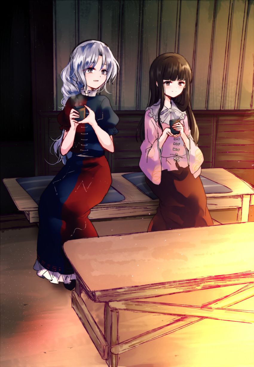 houraisan kaguya and yagokoro eirin (touhou) drawn by uranaishi_(miraura)