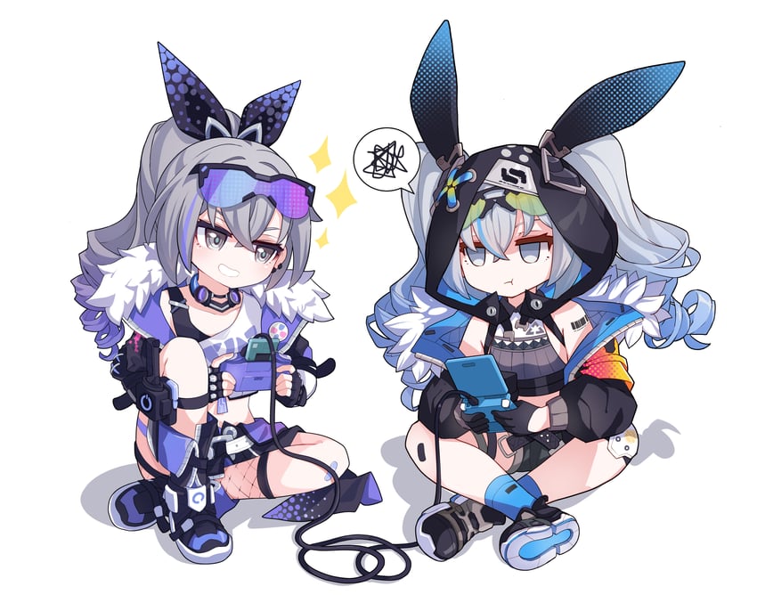 bronya zaychik and silver wolf (honkai and 2 more) drawn by xtacy