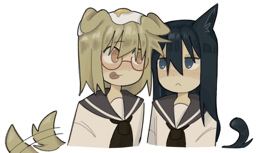 tsukishima shijima and yamashita majime (shimeji simulation) drawn by shimejiheaded